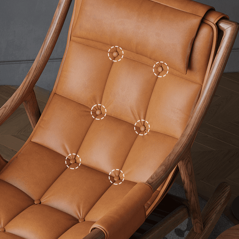 Simple Upholstered Rocking Chair with Ottoman, Scratch-tolerant Padded Track Arm, 2 Piece Set - image 12