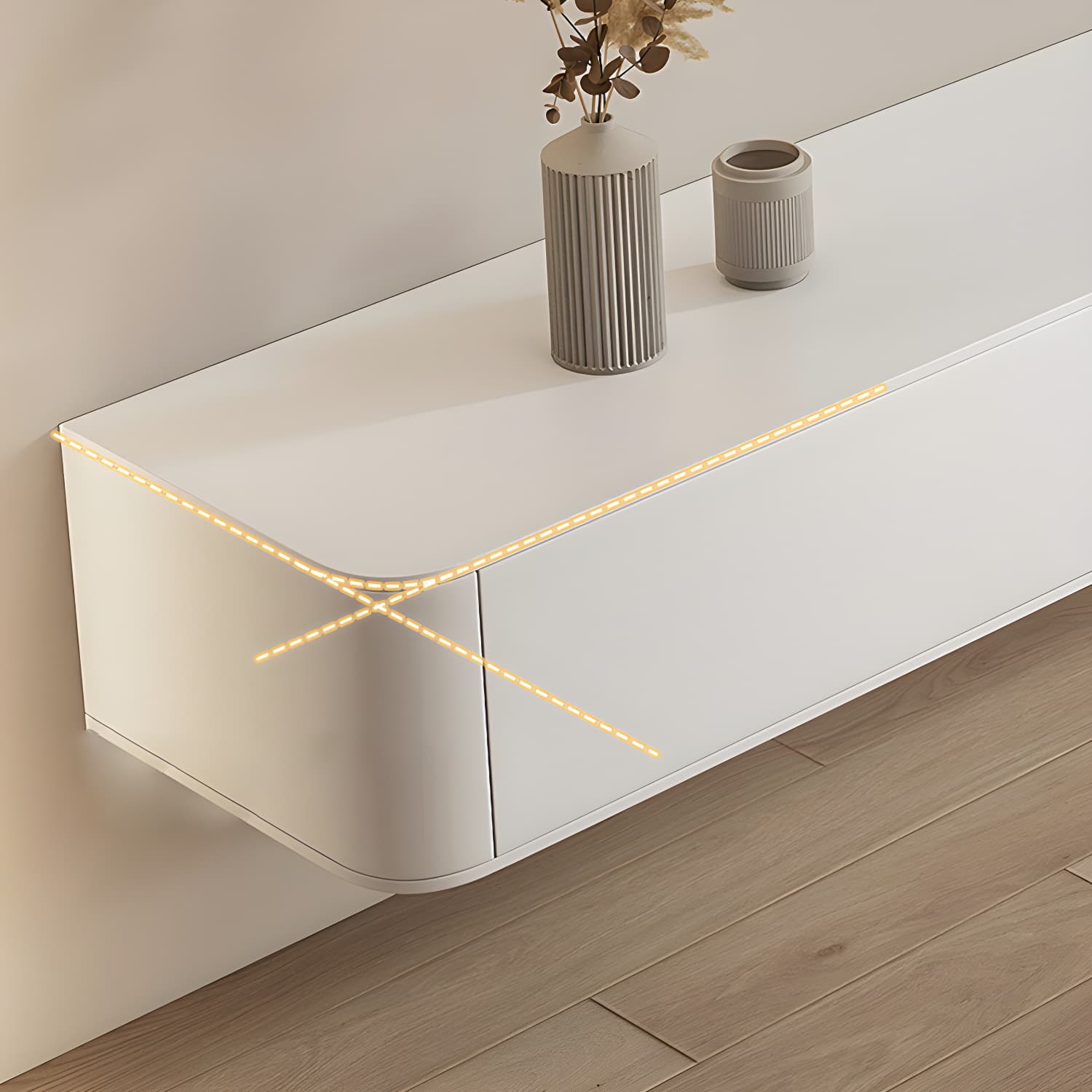 White Wood TV Stand with 2-4 Drawers for Modern Entertainment Centers - image 7