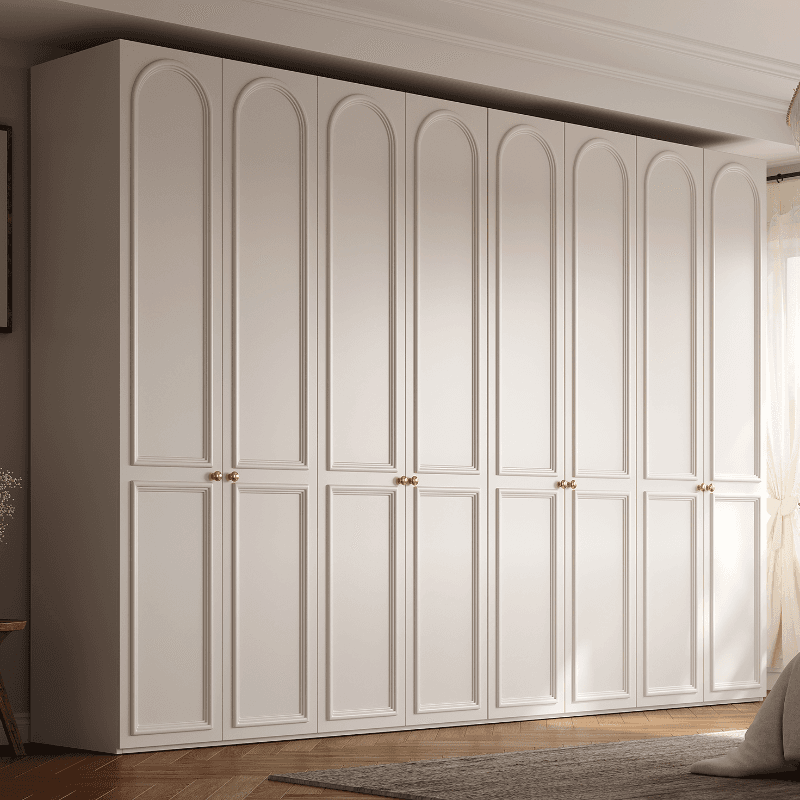 Chalk Modern Wooden Standalone Almirah with Soft Close Drawer, Soft Close Door, and Interior Shelves