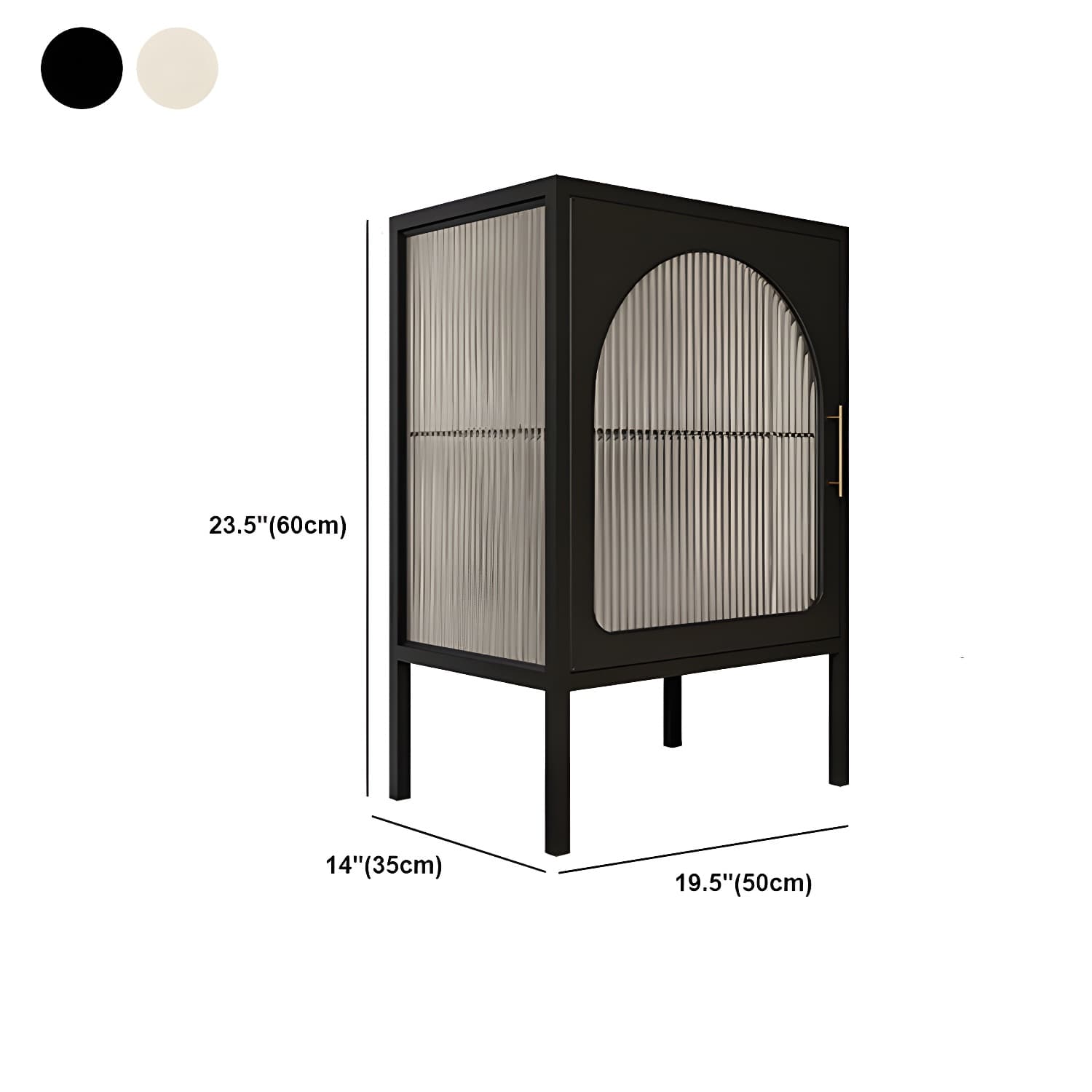 Black/white Two Shelves Nightstand Glass Modern 1-door Nightstand - image 14