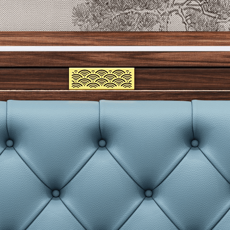 Lumber Solid Color Framed Storage Bed Frame/Pallet Bed Frame with Decorative-stitched Headboard for Living Room - image 8