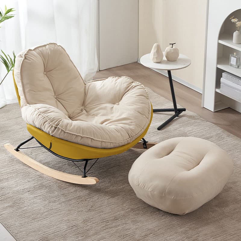Modern Upholstered Rocking Chair - Small Height, Strongly Built Supporting 398lbs+ Weight - image 9