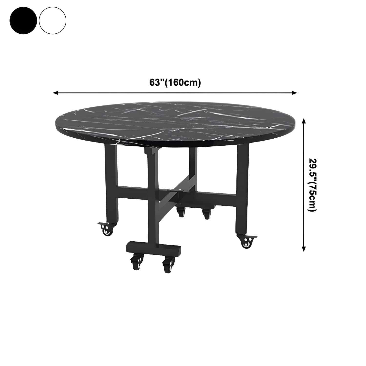 Mid-Century Round Shape Table MDF Folding Standard Dining Table for Kitchen - image 13