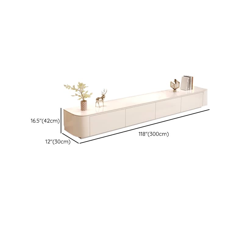 White TV Stand for Sleeping Quarters with Shelf, 2 Drawers, 2 Cabinets, Cable Management, and Gate Doors - image 31
