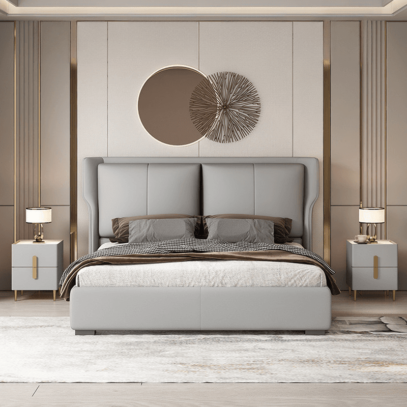 Standard（36-55“） Free-standing Standard Full(54"W x 75"L)/Twin(38"W x 75"L) No Distressing Rectangular Wingback Headboard with Sponge Filing and Wood/ Upholstery Frame - image 8