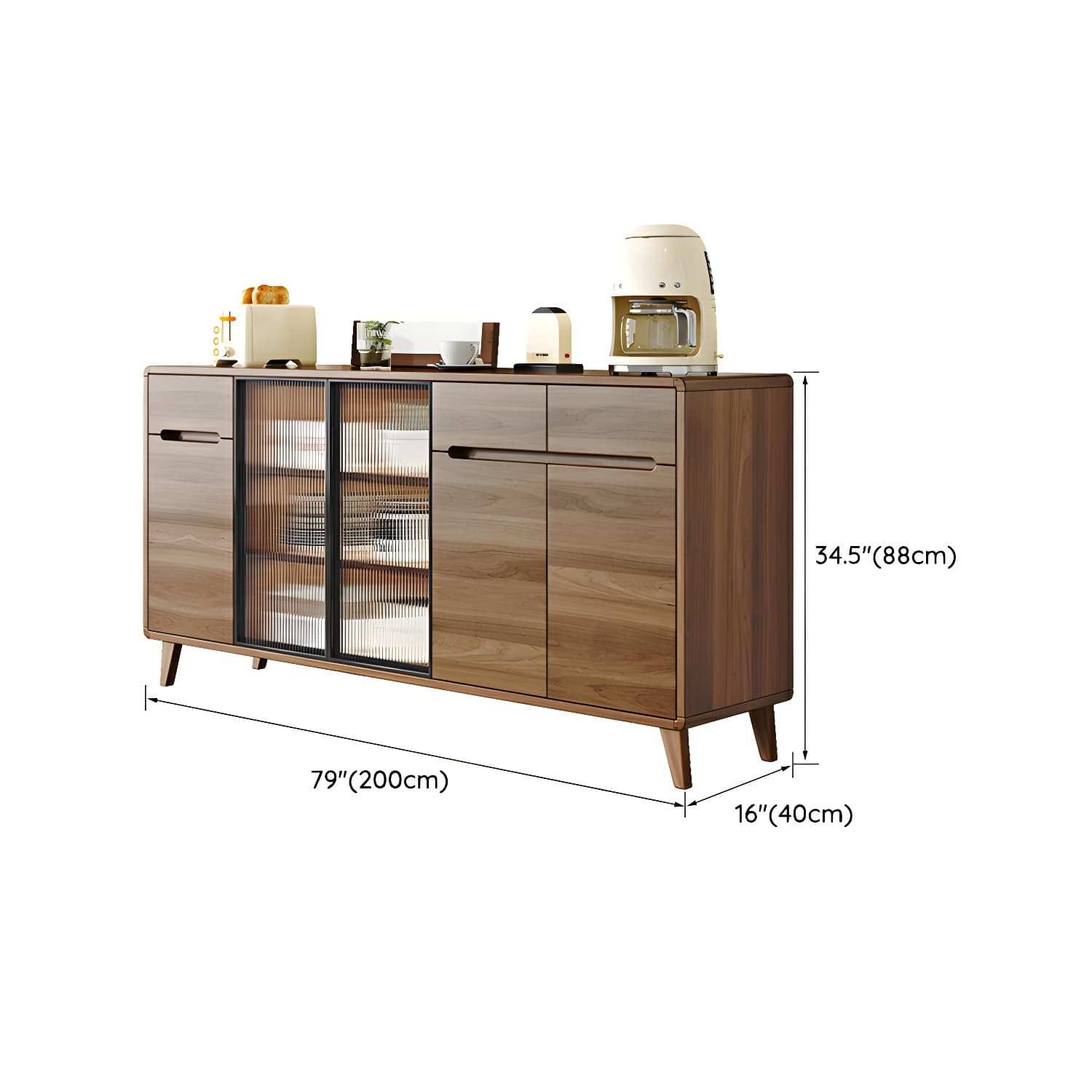 Contemporary Engineered Wood Free-standing Sideboard with Glass Door and Adjustable Shelves - image 16