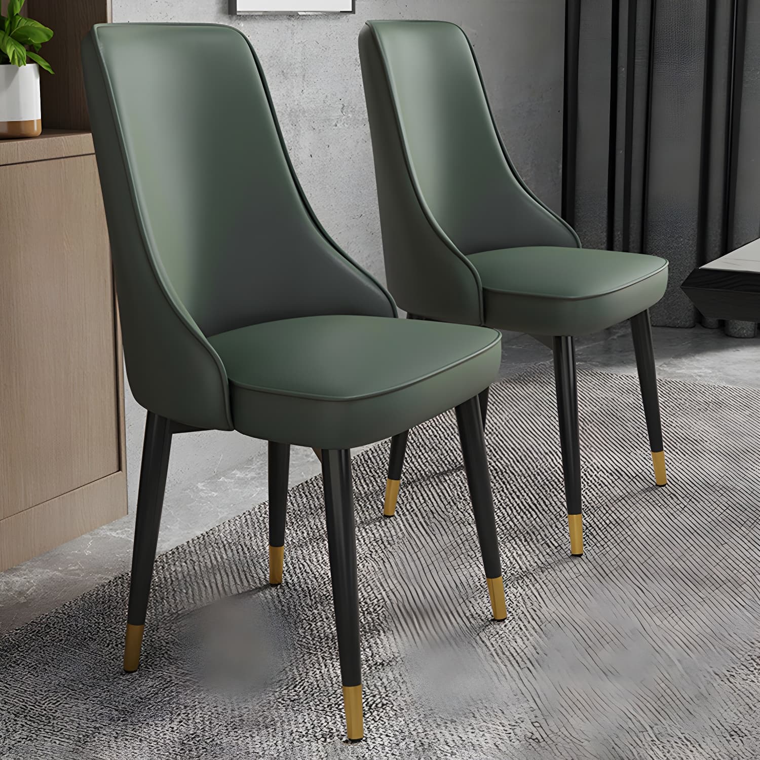 Glam Style Side Chair Upholstered Dining Chair for Dining Room - image 12