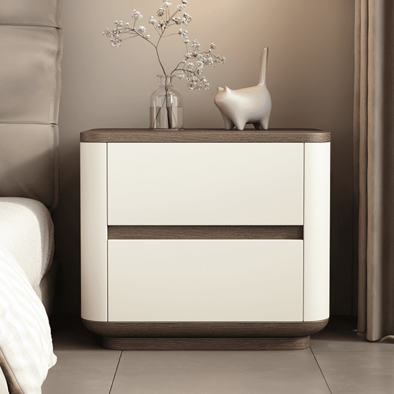 Organic Modern Nightstand With Drawer Organization Featuring 2 Drawers and Real Wood Countertop - image 8
