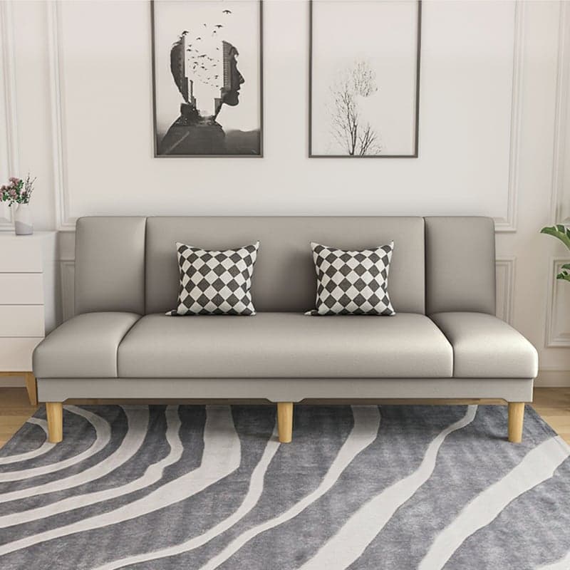 Scandinavian Armless Sleeper Sofa, Light Wood, Foam Filling, Includes Pillows - image 7