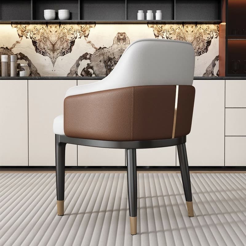 Stylish Modern Sloped Arm Chair for Kitchen & Dining with Low Back and Arms