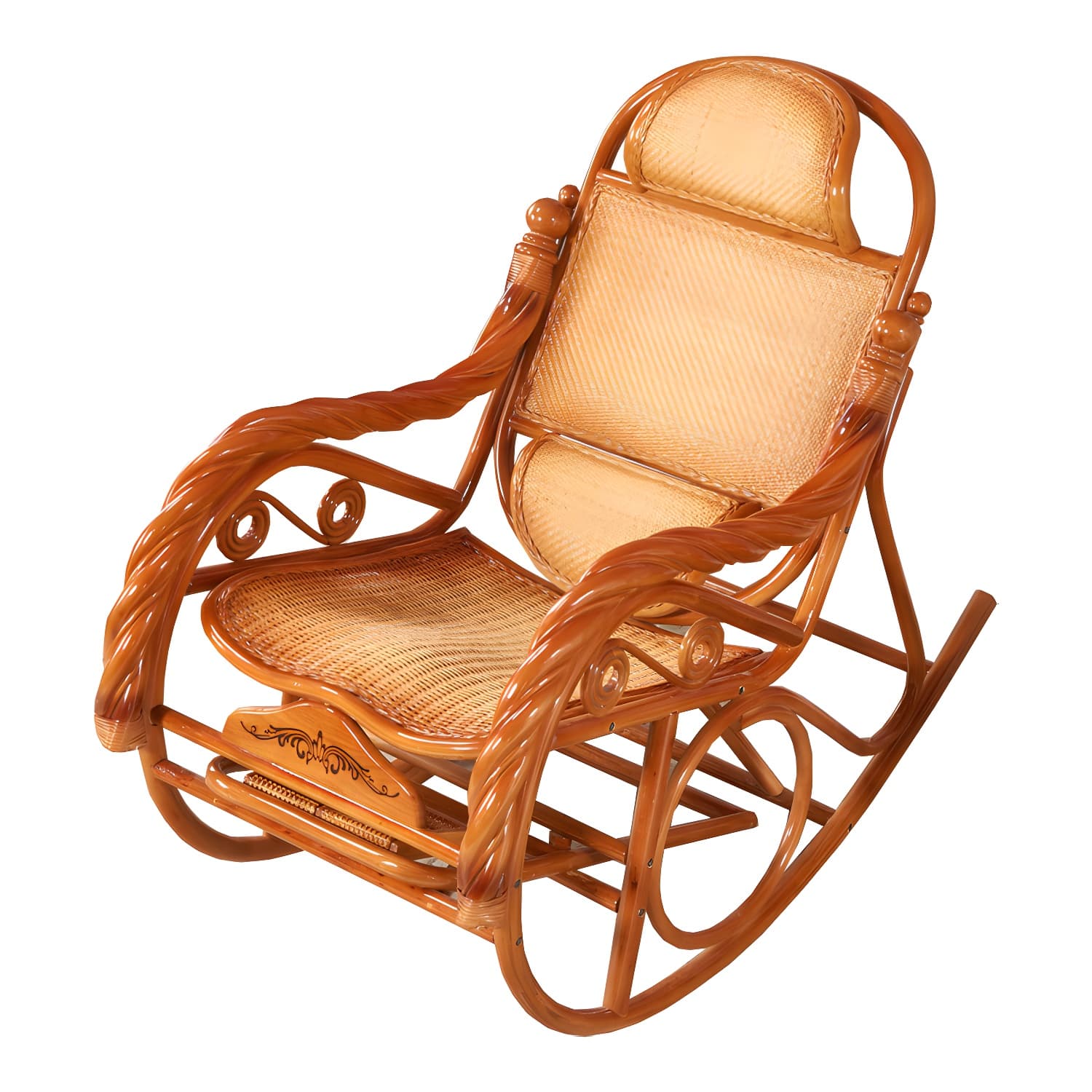 Mid Century Modern Recliner Chair Rattan/Wicker Recliner Chair for Living Room - image 14