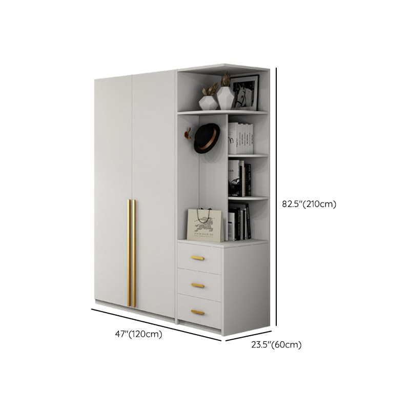 Simple Lumber White Wardrobe Armoire with Interior Shelves & Clothing Rack & Soft Close Drawer & Soft Close Door - image 16