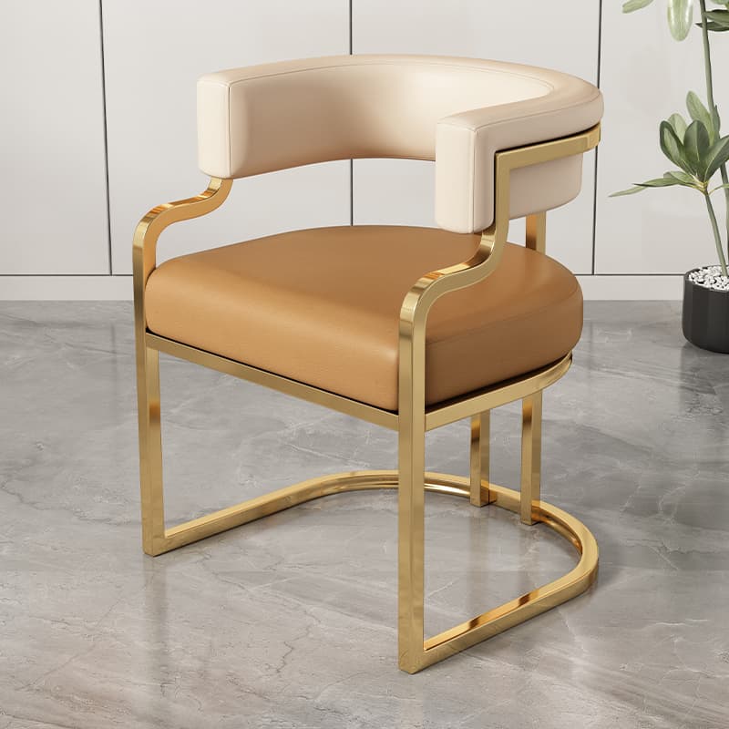 Elegant Framed Arm Chair with Gilded Legs, Secure Foot Pads, and Felt Padding