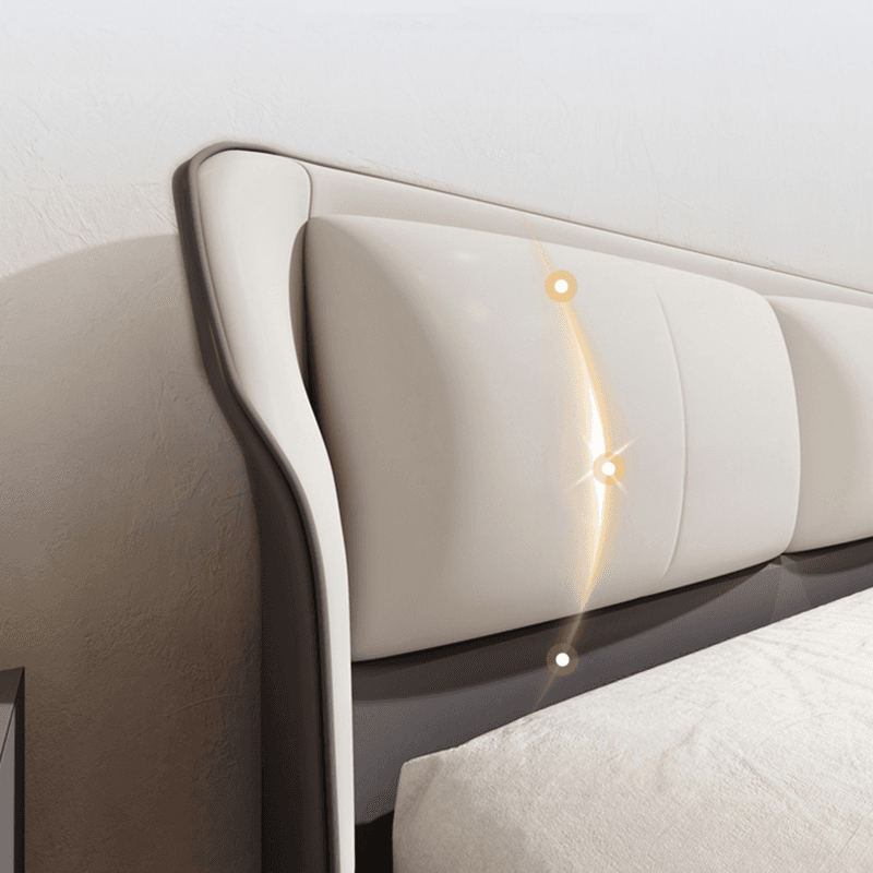 Trendy Wingback Headboard in Natural Wood with No Distressing, Rectangle Shape for Full/Queen Bed, Featuring Sponge Upholstery and Standard Height - image 11
