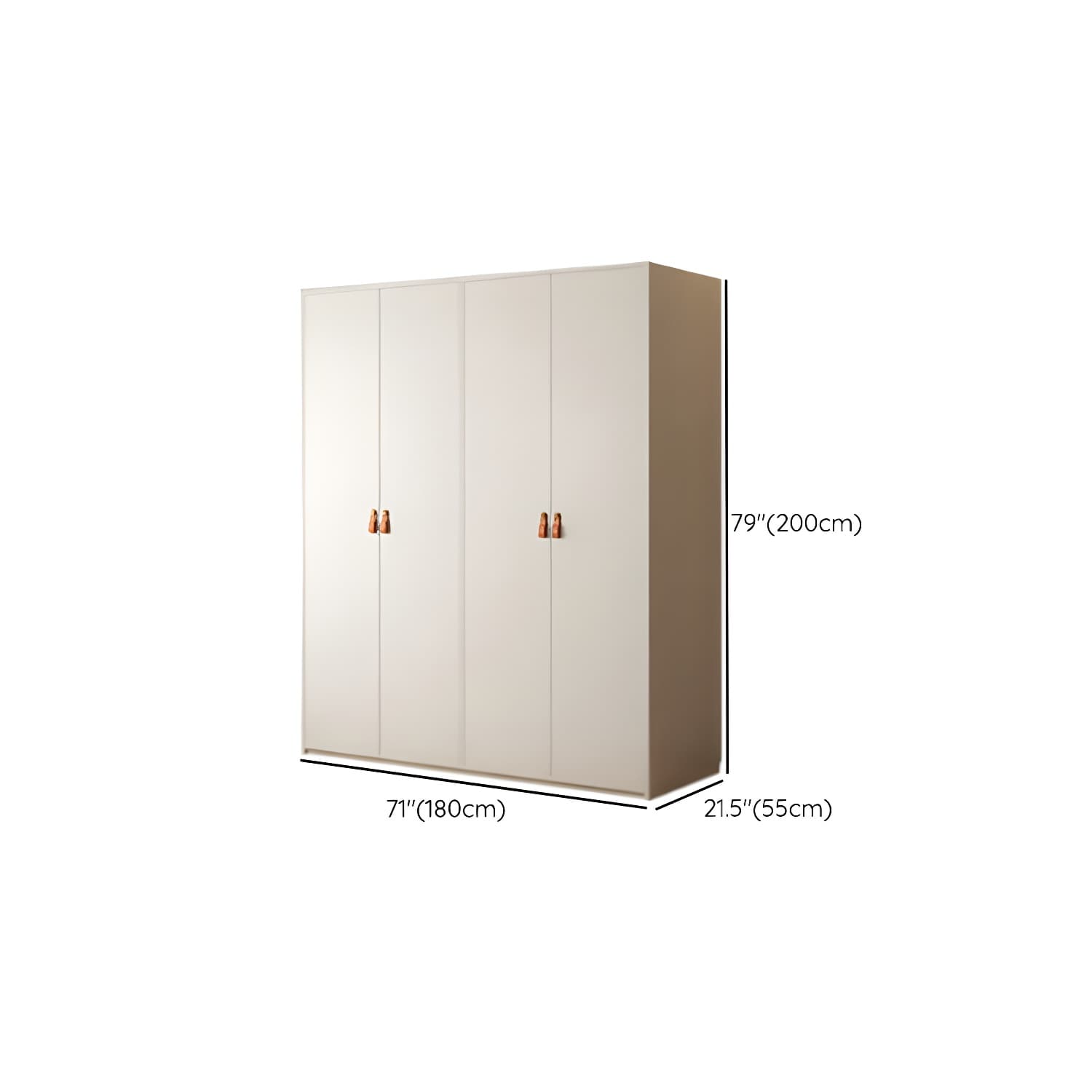 Modern White Wardrobe Cabinet Engineered Wood Wardrobe with Garment Rod - image 12