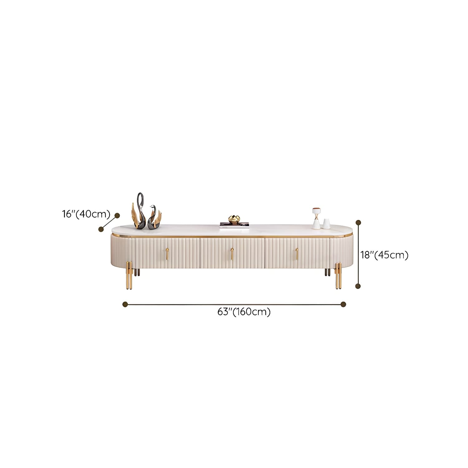 White TV Cabinet Modern Style TV Stand with Storage for Living Room - image 10