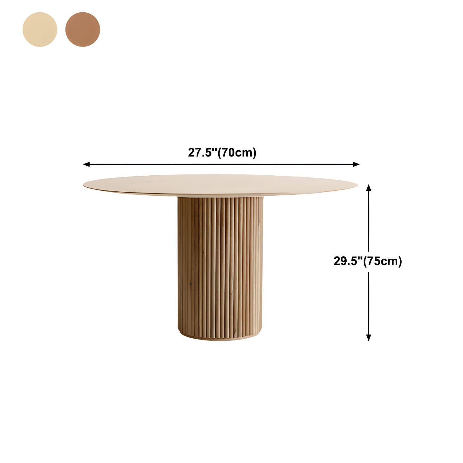 Solid Wood Round Table for Restaurant Modern Wood Table with Pedestal Base - image 12