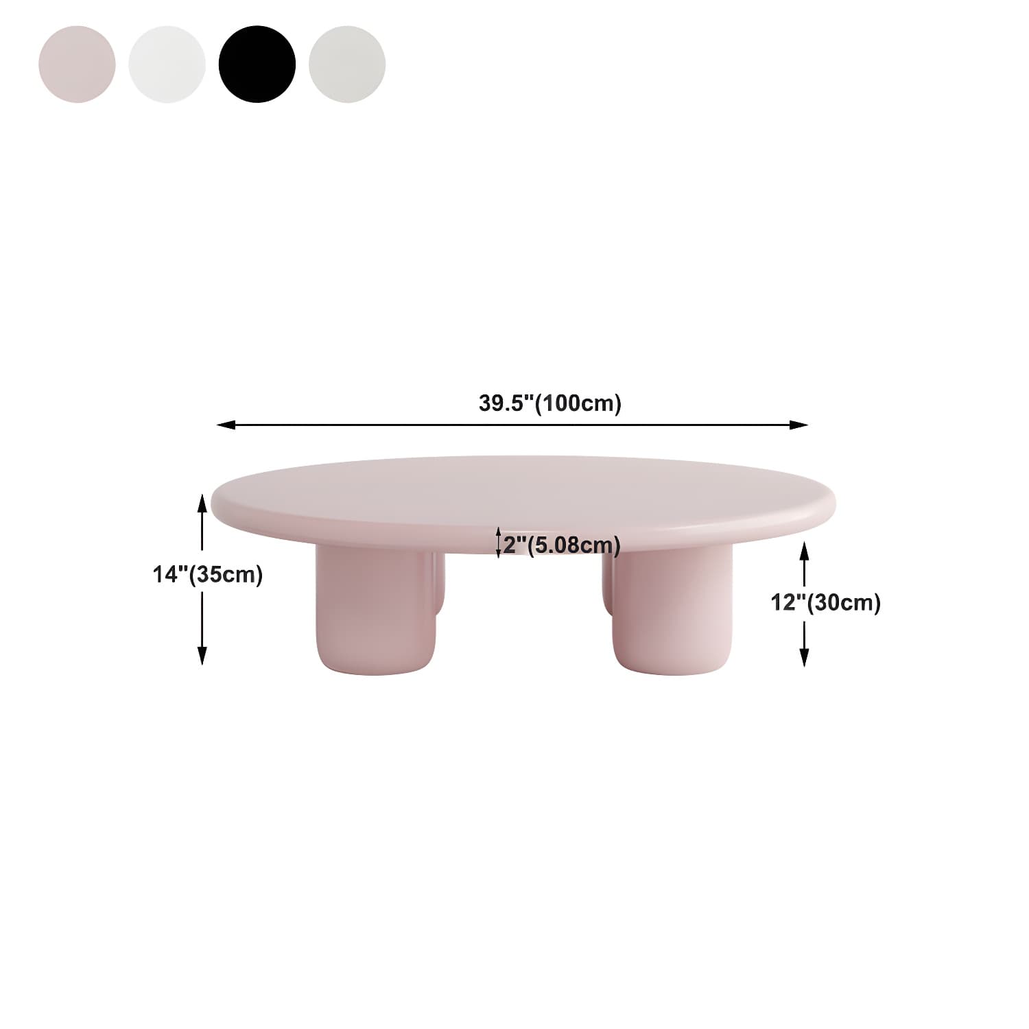 Scandinavian 4 Legs Coffee Table Round 1 Single Cocktail Table - image 14