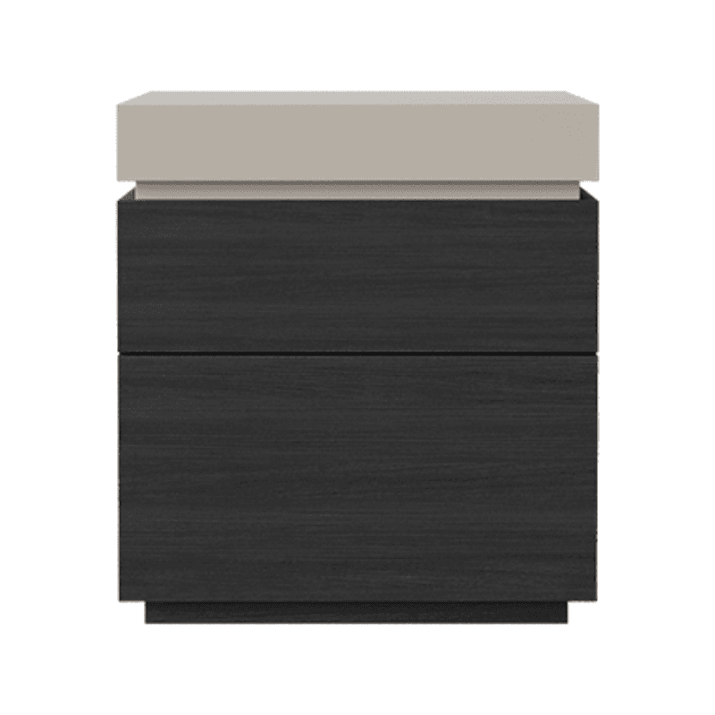 Organic Modern Nightstand With Drawer Organization, 3 Drawers, 1 Shelf, and Real Wood Countertop