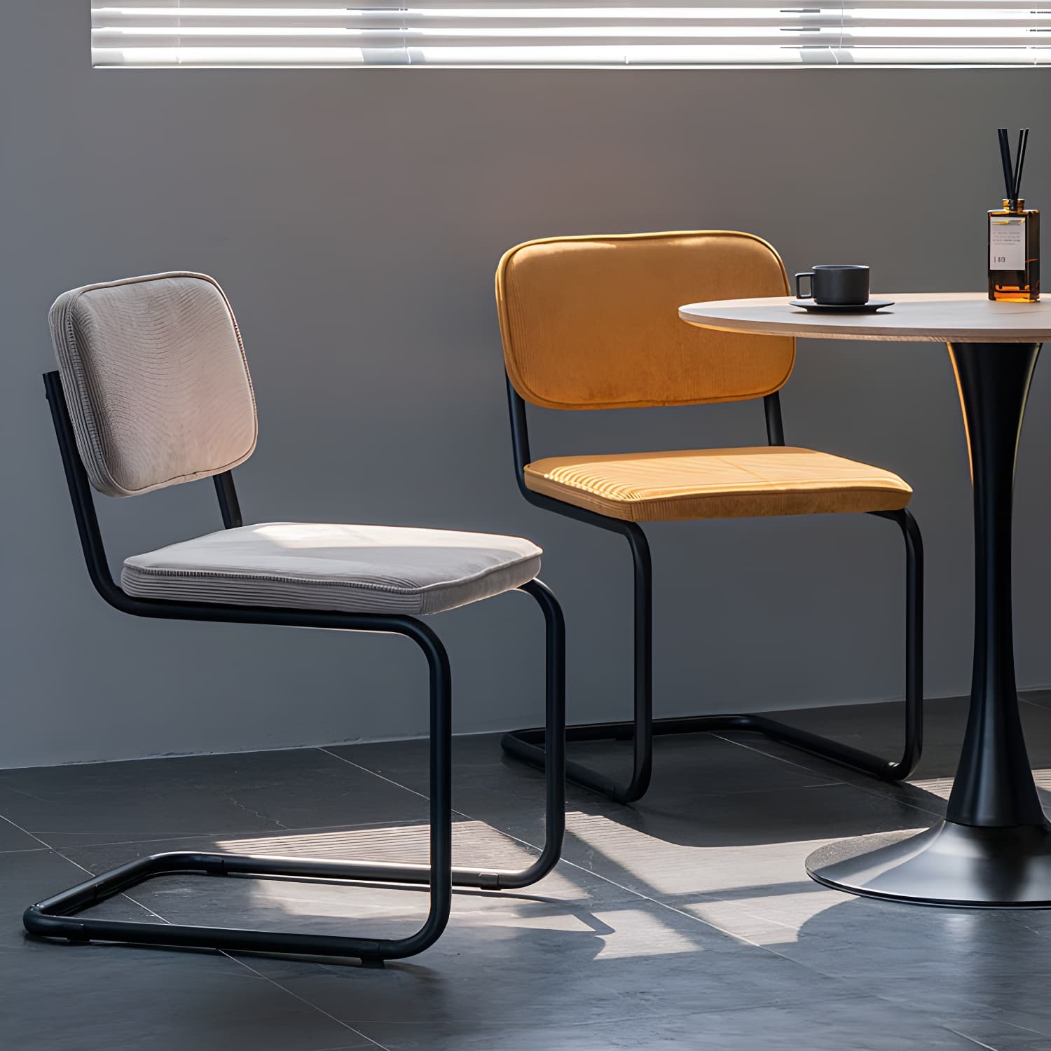 Contemporary Style Dining Chairs Armless Open Back Chairs with Metal Legs - image 15