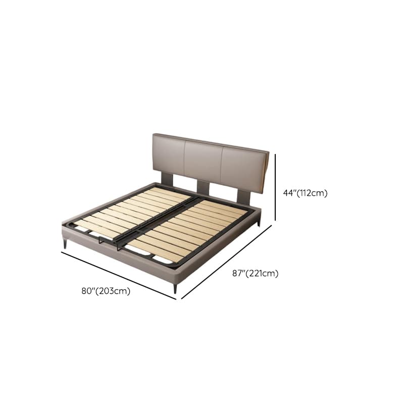 Grey Solid Color Platform Bed with Timber Frame for Living Room - image 14