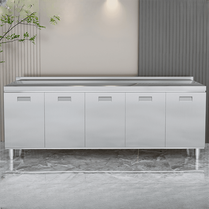2 Shelves & 4 Doors/3 Doors/2 Doors Silver Metal Standard/Narrow Sideboard with Larder & Hutch - image 4