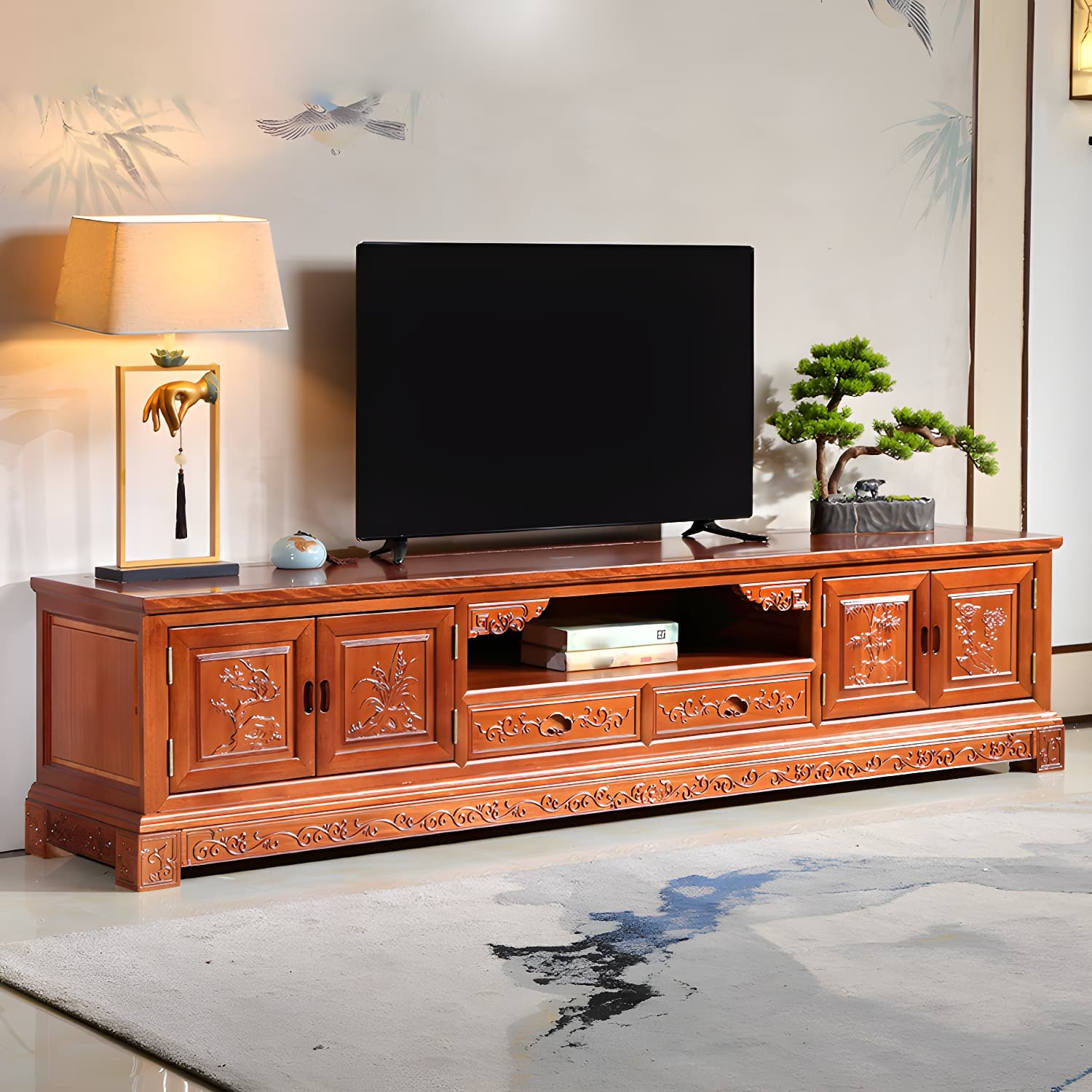 Wooden TV Cabinet Classical Storage TV Stand for Living Room - image 5