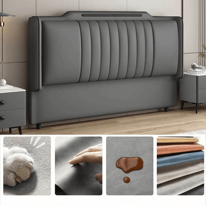 Simplistic Wingback Headboard with Camelback Shape in Pine Wood, Available in Full/King/Queen Sizes, Featuring Sponge Upholstery and Standard Height, No Distressing - image 4