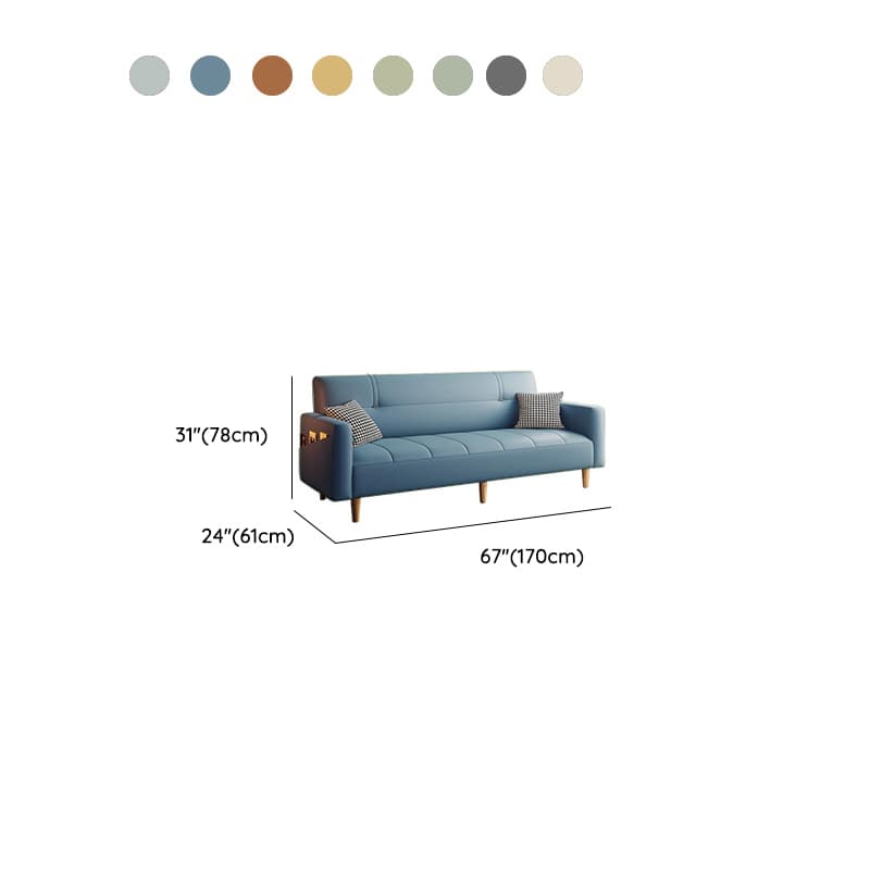 Trendy Water Resistant Convertible Sofa in Grey/Light Green/Off-White with Arm, 4-seater/Seats 3/2 People, Receptacle Storage, and 2 Pillows - image 20