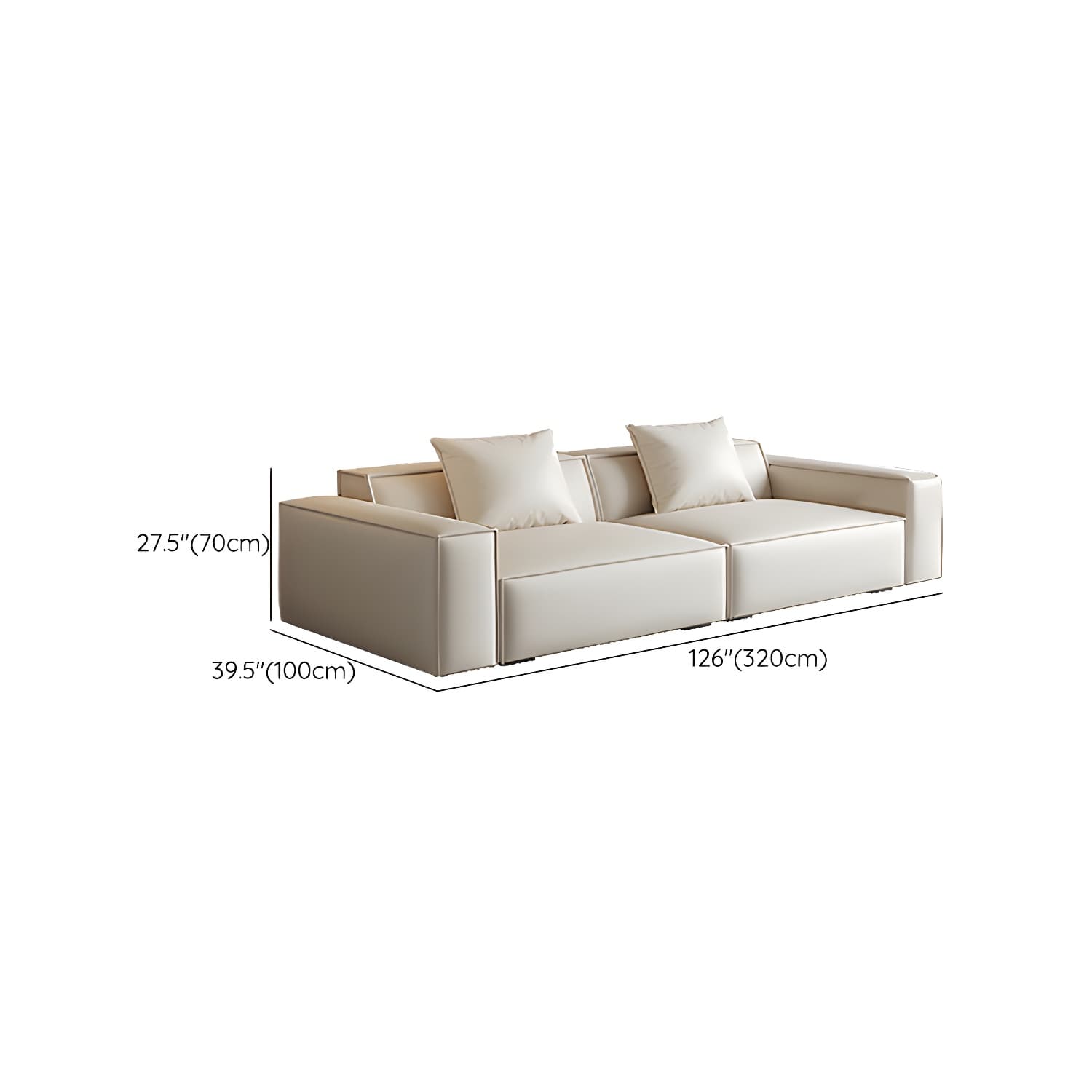 Modern Beige Square Arm Stationary Sectional Sofa in Pine Wood Frame - image 16