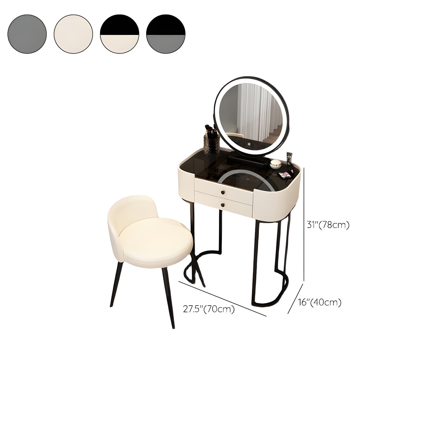 Contemporary Bedroom Makeup Vanity Desk Stone Vanity Dressing Table - image 20