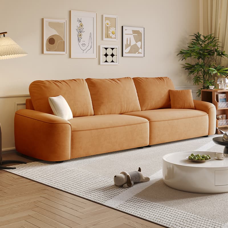 Tear Resistant Standard Sofa in Gray/Ivory/Citrus Color with 5 Pillows - image 6