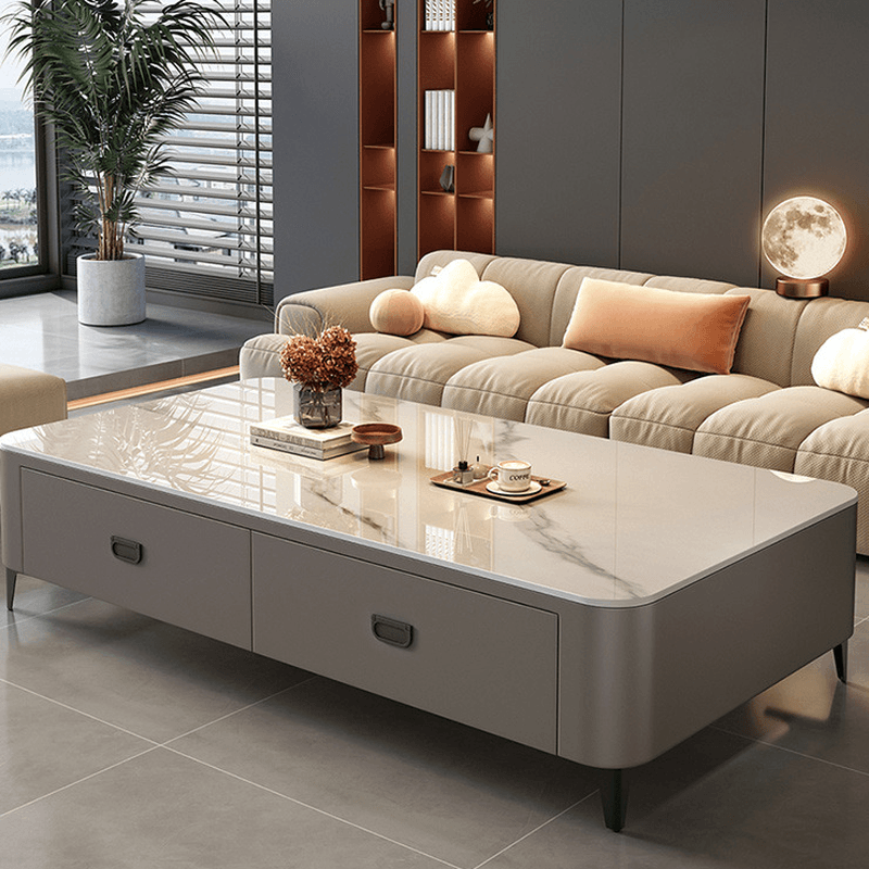 Square Board Game Coffee Table with 2 Drawers for Living Room - image 3