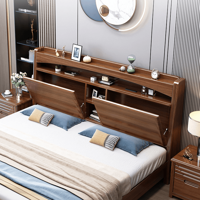 Platform Storage Bed with 2 Drawers, Lumber Frame and USB Charging Station - image 8