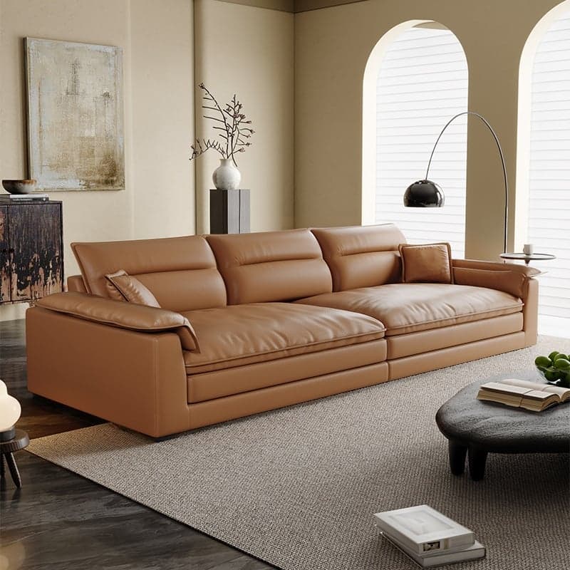 Modish Solid Color Water Resistant Standard Sofa in Light Gray/White/Light Brown with Seats 3/2-seater and 2 Pillows - image 3