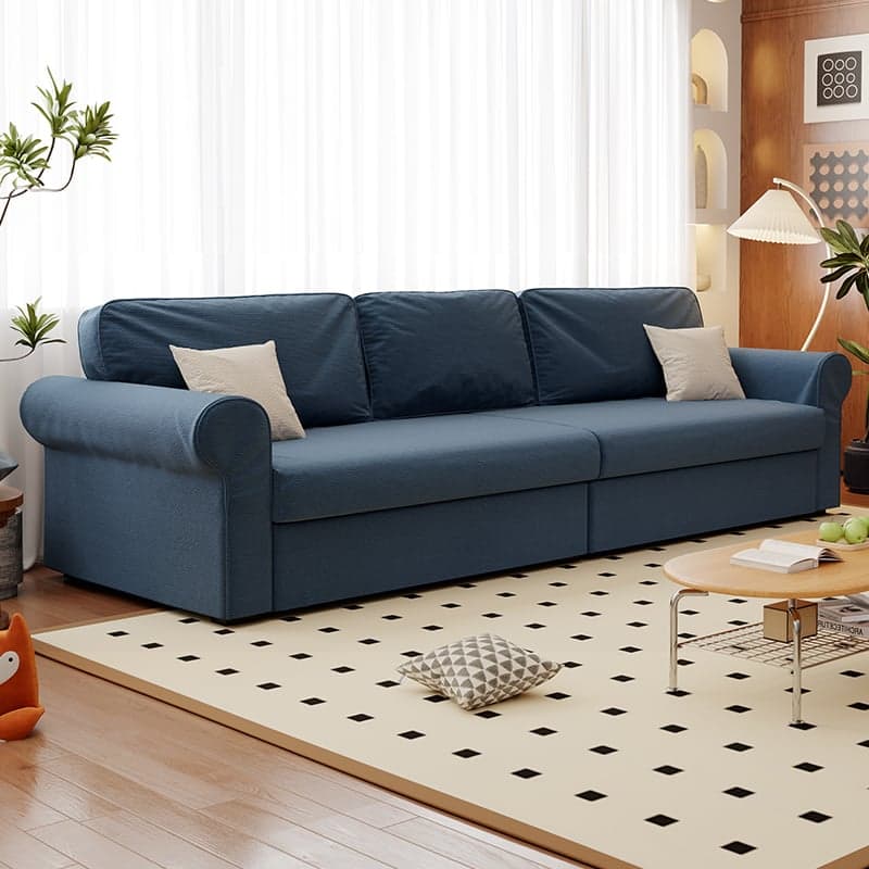 Modish Solid Color Stain Resistant Standard Sofa in Black/Jade Green/Taupe for 4-seater/5 Person with 2 Pillows