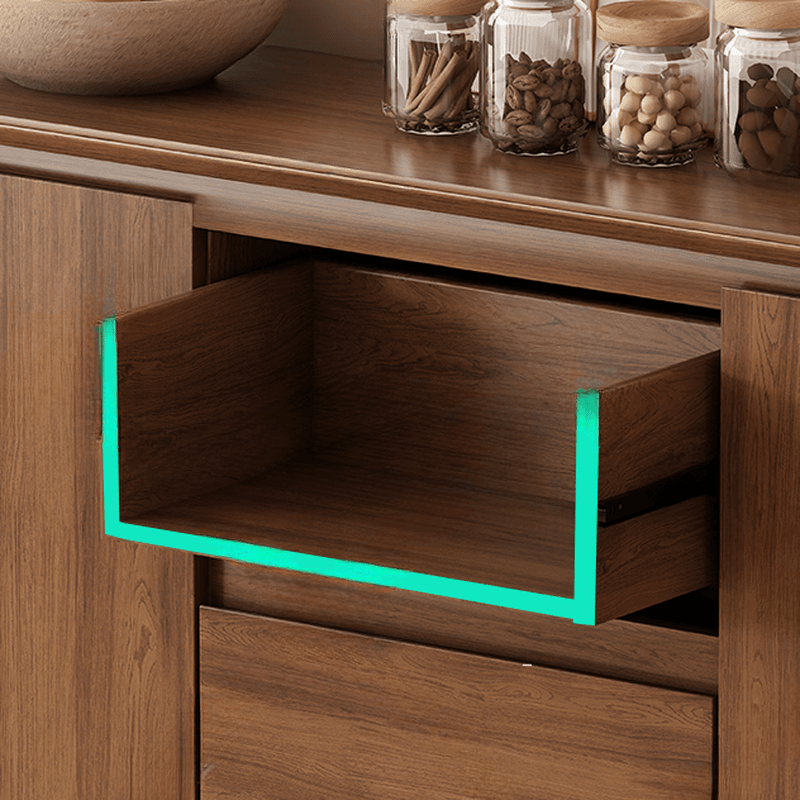 Narrow/Standard/Wide Auburn Sideboard with Lumber Adjustable Shelf, Locker, 3 Drawers and 4 Doors/2 Doors/Single Door - image 8