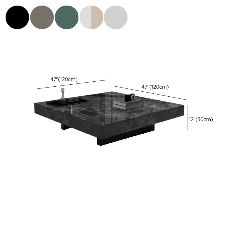 Contemporary Square Stone Top Sled Base Accent Table for Indoor Use - image 14