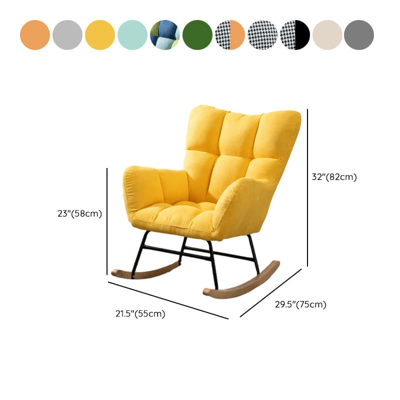 Modish Upholstered Cushioned Rocking Accent Chair 2 Piece Set with Footstool & Recessed Arm, Scratch-tolerant - image 29