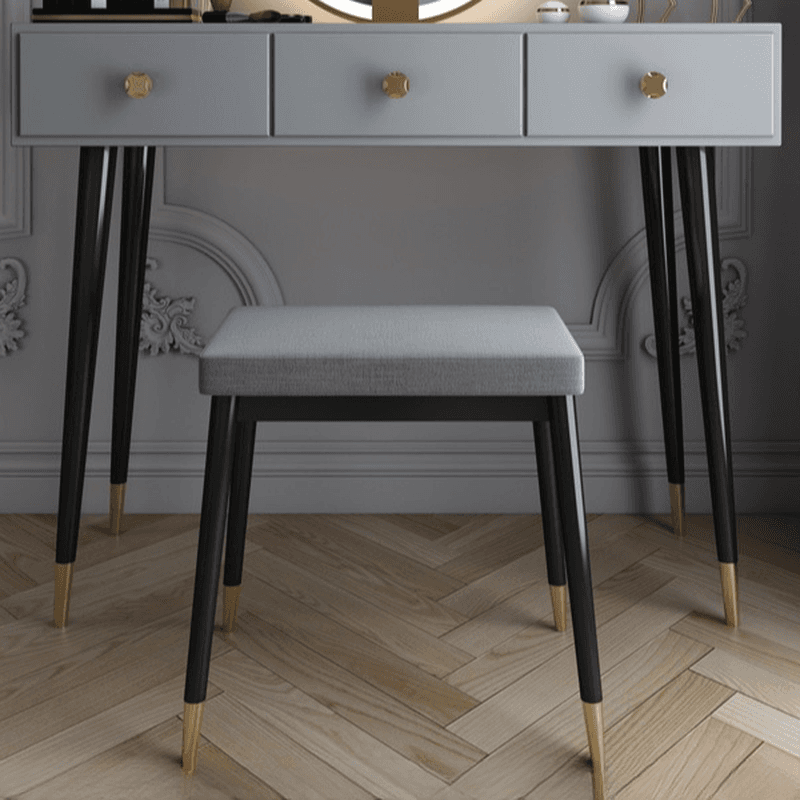 Modish Standard/Small Makeup Vanity with Solid+Engineered Wood Table Top and 3/2 Drawers - image 9