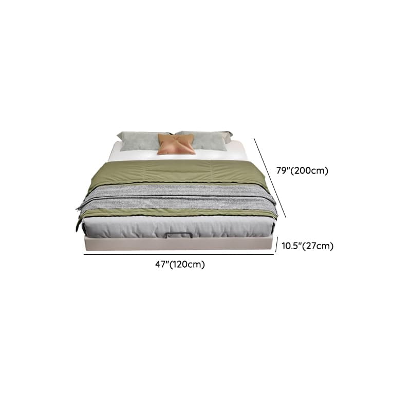 White Contemporary Solid Color Floating Bed with Lighted Headboard - image 9
