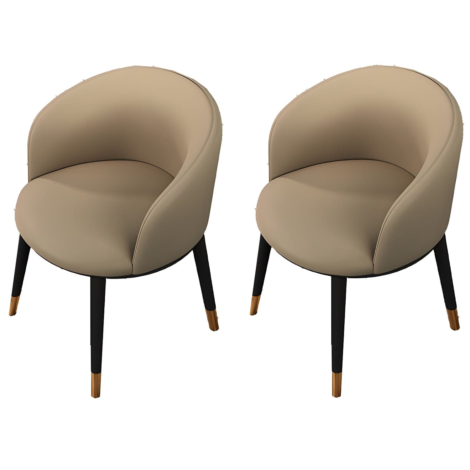 Contemporary Leather Home Arm Chair Solid Back Matte Finish Dining Chair - image 9