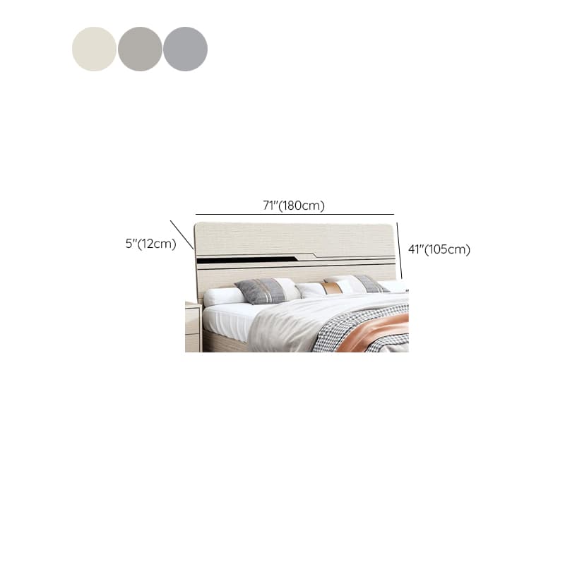 Simplistic Panel Headboard with No Distressing, Shelves, and Illumination Light for Queen/Full/Twin XL Bed in Rectangular Shape, Standard Height - image 14