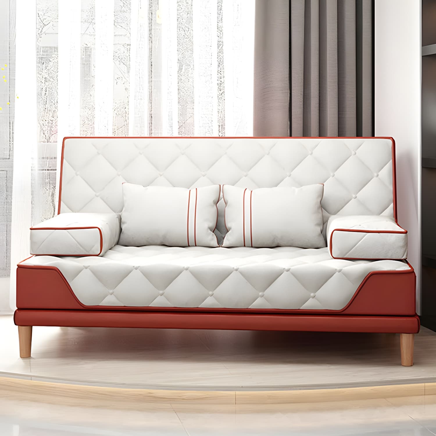 Contemporary Tight Back Convertible Sofa and Chaise with Pillow Top Arm - image 22