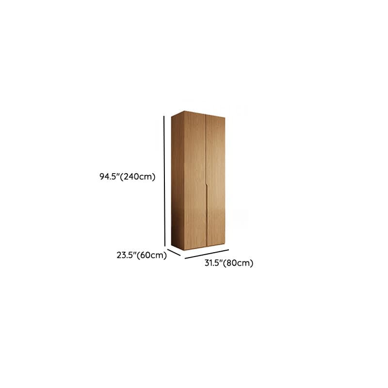 Natural Finish Minimalist Oak Wood Cabinet Armoire with Soft Close Drawer, Soft Close Door, Interior Shelves, and Clothing Rod - image 21
