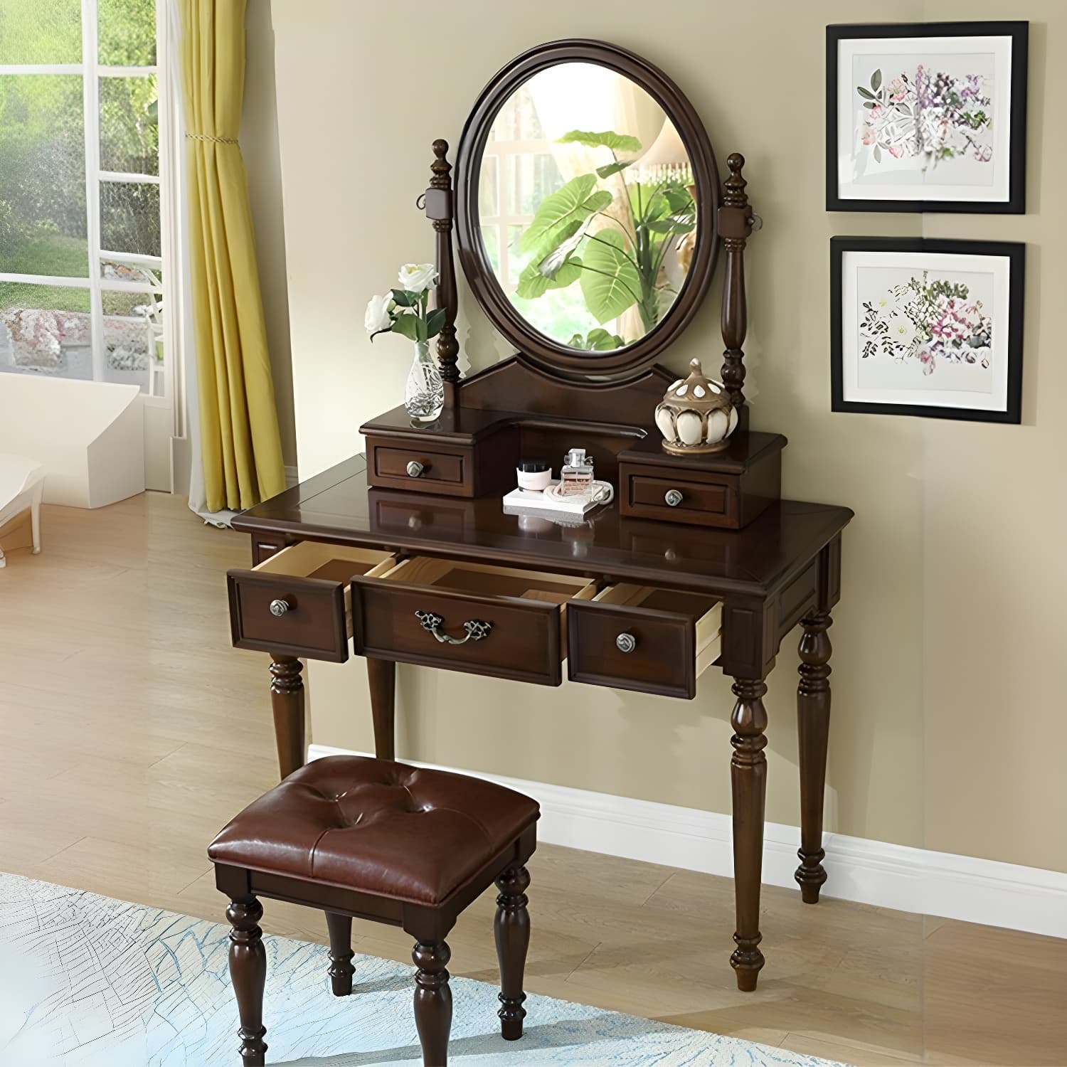 Old School Auburn Sleeping Quarters Rubberwood Push-Pull Tabletop Storage