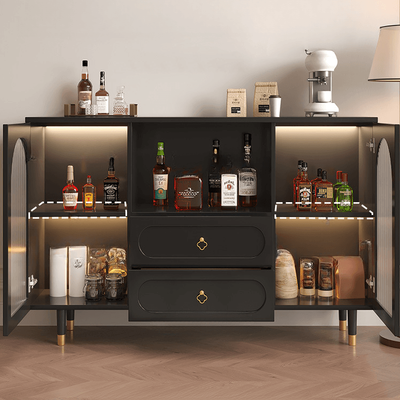 Glamorous Engineered Wood Buffet Table with 2 Drawers, Glass-panel Door and Adaptable Shelf - image 3