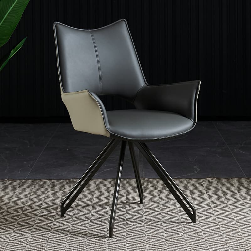 Leather Stable Framed Armless Chair with Foot Pads Restaurant - image 4