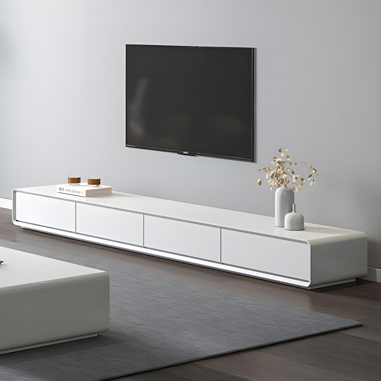 Contemporary 15.75-inch D TV Console Wooden TV Stand for TVs with Drawers - image 5