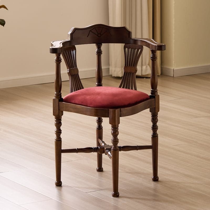 Drawing Room Arm Chair with Cushion, Arms, Natural Wood Legs, Low Back, and Foot Pads - image 4